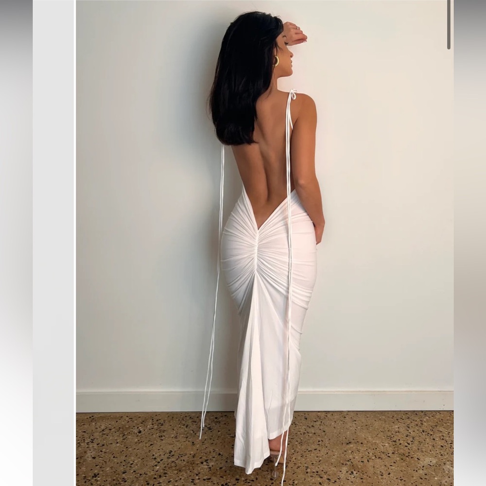 MELANI Azari low ruched back dress